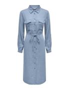 Onlcaro Ls Linen Shirt Dress Cc Pnt ONLY Blue
