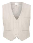 Joellegz Pinstripe Waistcoat Gestuz Cream