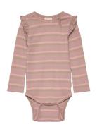 Body L/S Modal Two Striped Petit Piao Pink