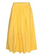Embroidery Anglaise Midi Skirt Stella Nova Yellow