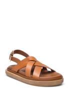 Trunca Tan Leather Sandals ALOHAS Brown