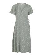 Vilovie S/S Wrap Midi Dress - Noos Vila Green