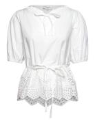 Cotton Blouse W/ Embroidery Rosemunde White