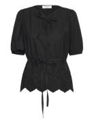 Cotton Blouse W/ Embroidery Rosemunde Black