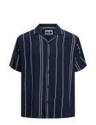 Jcojeff Aop Resort Shirt Ss Relax Ln Jack & J S Navy