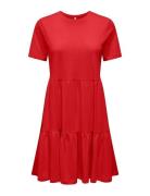 Onlmay Life S/S Peplum Dress Box Jrs ONLY Red