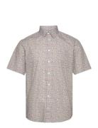 Cfanton Ss Aop Leaves Shirt Casual Friday Beige