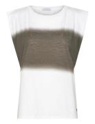 T-Shirt With Blurred Stripe Coster Copenhagen White