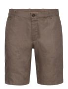 Slim-Fit 100% Linen Bermuda Shorts Mango Brown