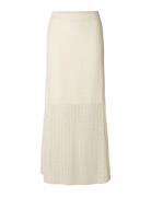 Slfagny Hw Long Knit Skirt Selected Femme Cream