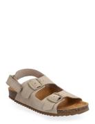 Buckle Leather Sandals Mango Beige