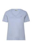 Reg Shield Ss V-Neck T-Shirt GANT Blue