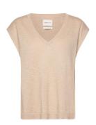 Linen Blend V-Neck Vest GANT Beige