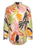 Rel Palm Print Cot Silk Shirt GANT Patterned