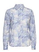 Reg Magnolia Print Cot Silk Shirt GANT Blue