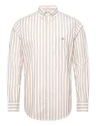 Reg Wide Poplin Stripe Shirt GANT Beige