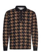 Houndstooth Rugby Shirt Percival Beige