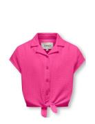 Kogthyra Capsleeve Knot Shirt Wvn Kids Only Pink