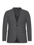 Slhslimdan Flannel Blazer O Selected Homme Grey