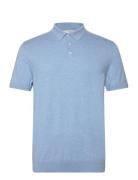 Slhberg Ss Knit Polo Noos Selected Homme Blue