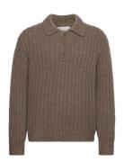 Curly Wool Rib Polo GANT Brown