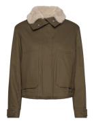 Parka With Detachable Fur-Effect Collar Mango Green