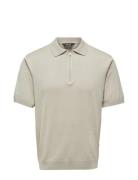 Onswyler Life Reg 14 Ss Zip Polo Knit ONLY & SONS Cream