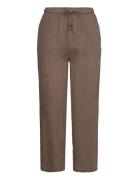 100% Linen Trousers Mango Brown