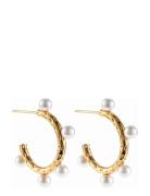 Palma Hoop 5 Pearls By Jolima Gold