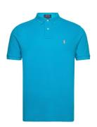 Custom Slim Fit Mesh Polo Shirt Polo Ralph Lauren Blue