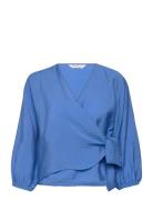 Mschaudia 3/4 Wrap Top MSCH Copenhagen Blue