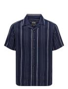 Onstrev Life Reg Ss Struc Stripe Shirt ONLY & SONS Navy