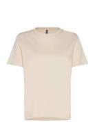 Pcria Ss Solid Tee Noos Bc Pieces Beige