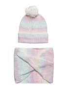 Knitted Rainbow Set Beanie Sca Lindex Patterned