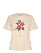 Printed Cotton-Blend T-Shirt Mango Beige