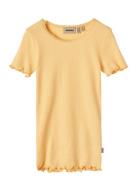 Rib T-Shirt S/S Katie Wheat Yellow