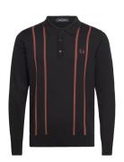 Vertic Stripe Knit Shirt Fred Perry Black
