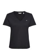 Reg Shield Ss V-Neck T-Shirt GANT Black