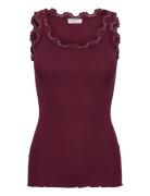 Rwbabette Sl U-Neck Long Lace Top Rosemunde Red