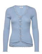 Rwbabette Ls V-Neck Regular Lace Ca Rosemunde Blue