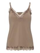 Rwbillie Sl Lace Strap Top Rosemunde Beige