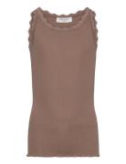 Beatha Silk Top W/ Lace Rosemunde Kids Brown