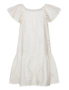 Embroidered Openwork Dress Mango White