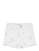 Printed Denim Shorts Mango White