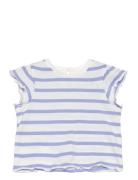 Ruffled Striped T-Shirt Mango Blue