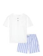 Striped Cotton Short Pyjamas Mango Blue