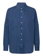 Zaves Chambray Denim Shirt French Connection Blue