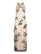 Trisha Halterneck Satin Maxi Dress Malina Cream