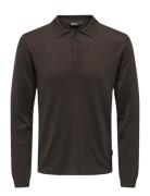 Onswyler Life Reg 14 Ls Polo Knit Noos ONLY & SONS Brown