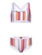 Bikini W. Bow + Aop Color Kids Patterned